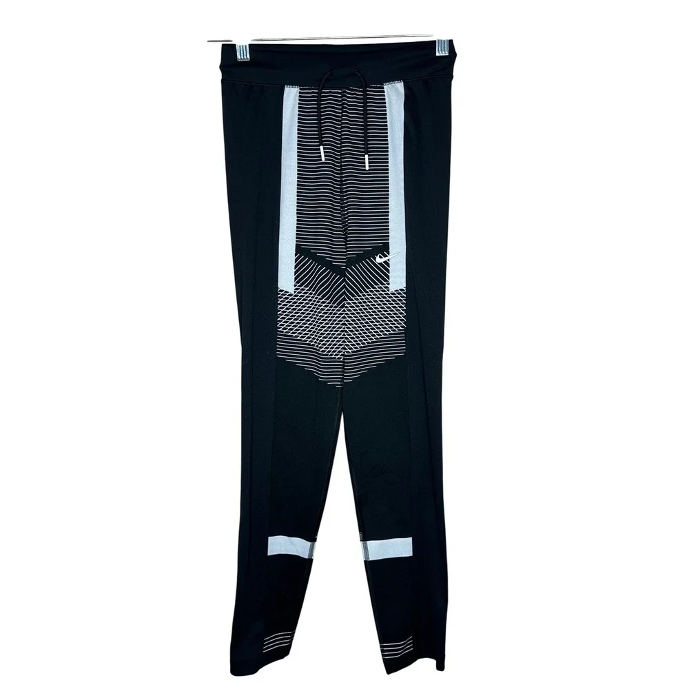 Nike Pro Dri-FIT Womens Black White Graphic Training Leggings DA0522-010 XS